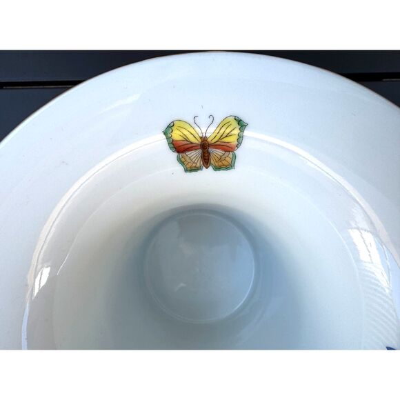 VTG Herend Queen Victoria Green Border Butterfly Claw Foot Urn Vase SZ 7.5"H - Picture 6 of 15